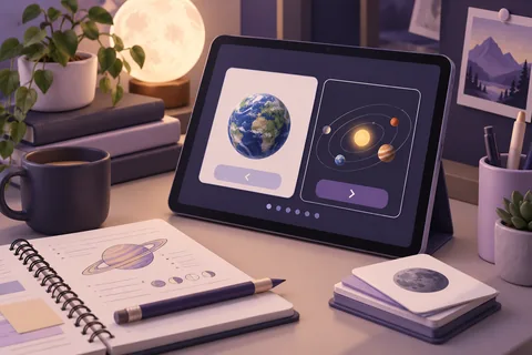 Ilustração conceitual: Aplicativo de estudos