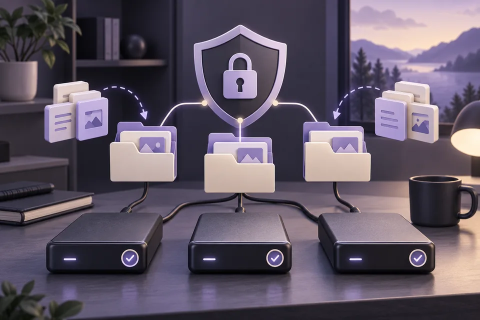 Ilustração conceitual: Utilitário de backup